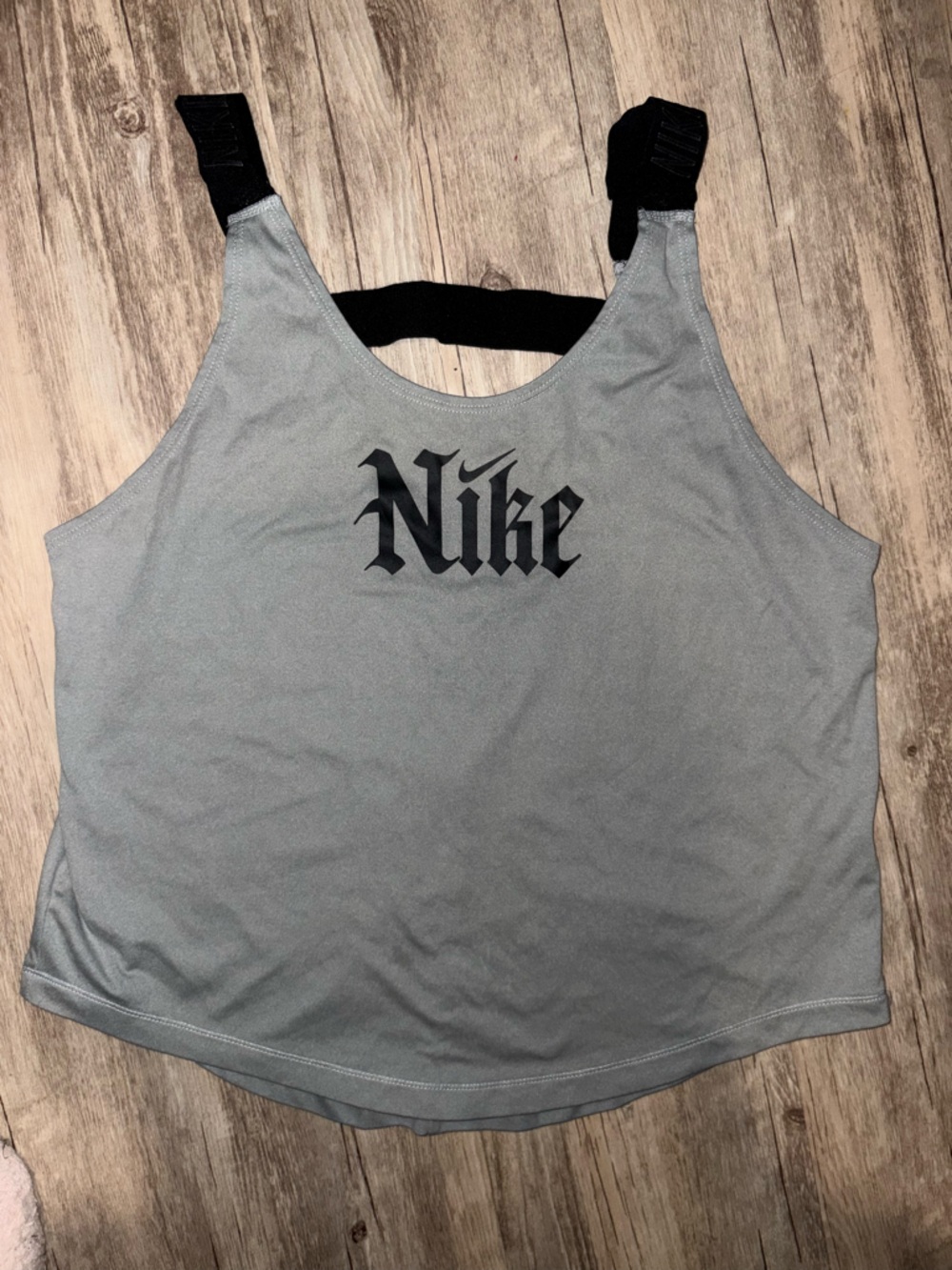 Nike Gray & Black Athletic Crop Tank Top